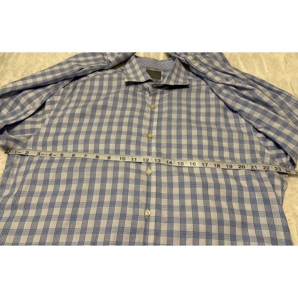 TD Thomas Dean Men's Button-Down Casual Shirt Check Pattern Cotton Size L (READ) - Picture 12 of 16